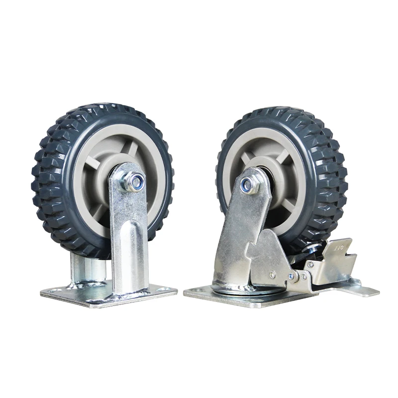Heavy duty casters 4 5 6 8 inch polyurethane pvc material 300kg load universal brake wheels