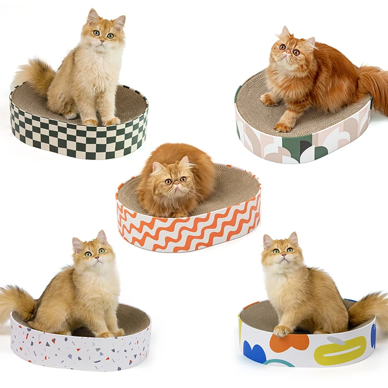 Internet celebrity  nest grinding claw machines oversized oval nest basin toys corrugated paper wear-resistant cat scratch board