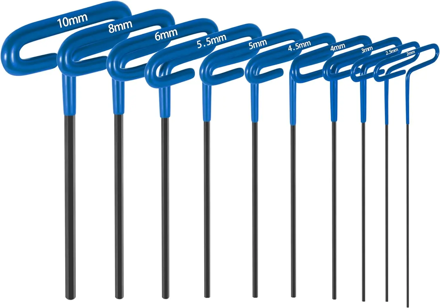 10 Piece Torx Star Metric SAE Ball T Handle Allen Hex Key Wrench Set Dip Plastic OEM Color T Allen Wrench Hex Key Set With Pouch