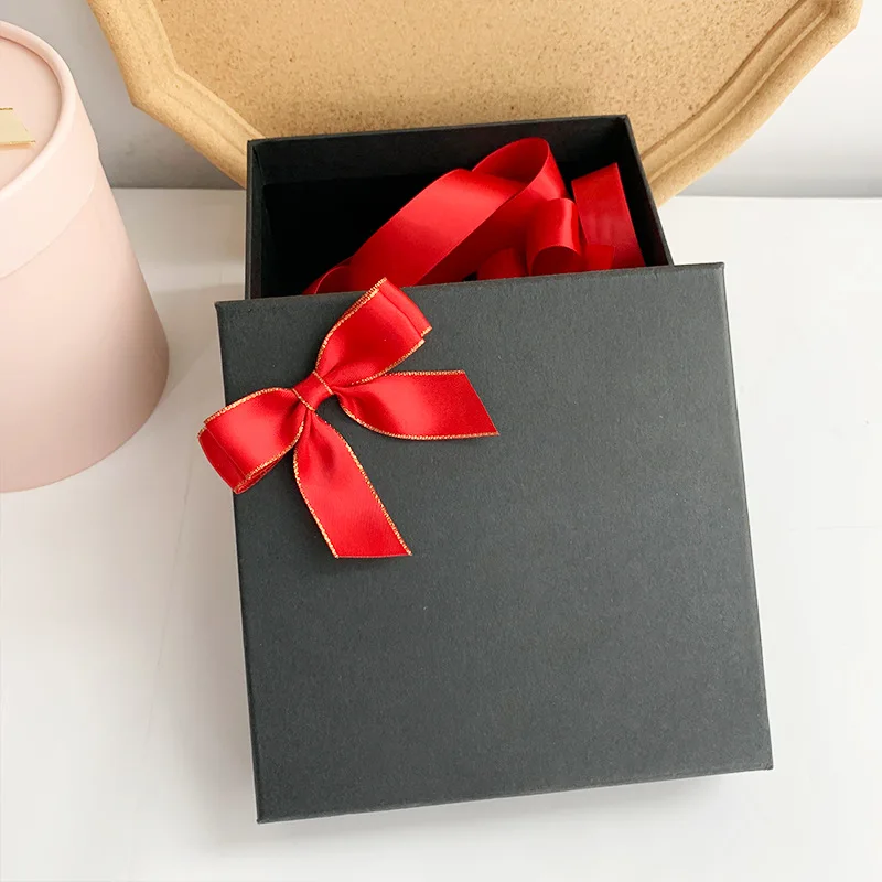 Gift box double-layer double-sided tape bow ribbon semi-finished product gift packaging gold edge ribbon souvenir