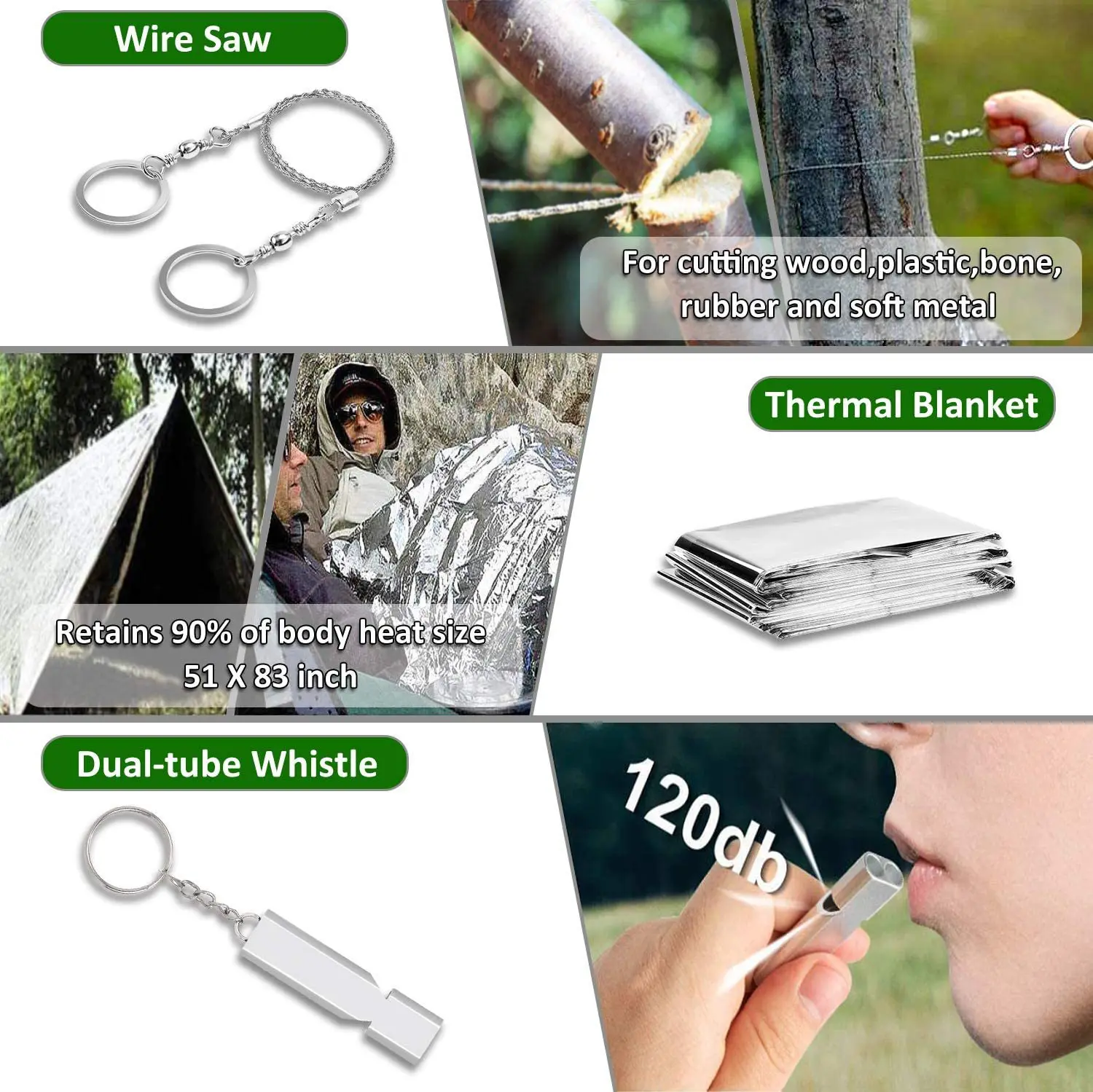 Survival Gear Gift Tactical Outdoor Survival Cars Camping Hiking Survie equipment Tool Emergency Survival Kit