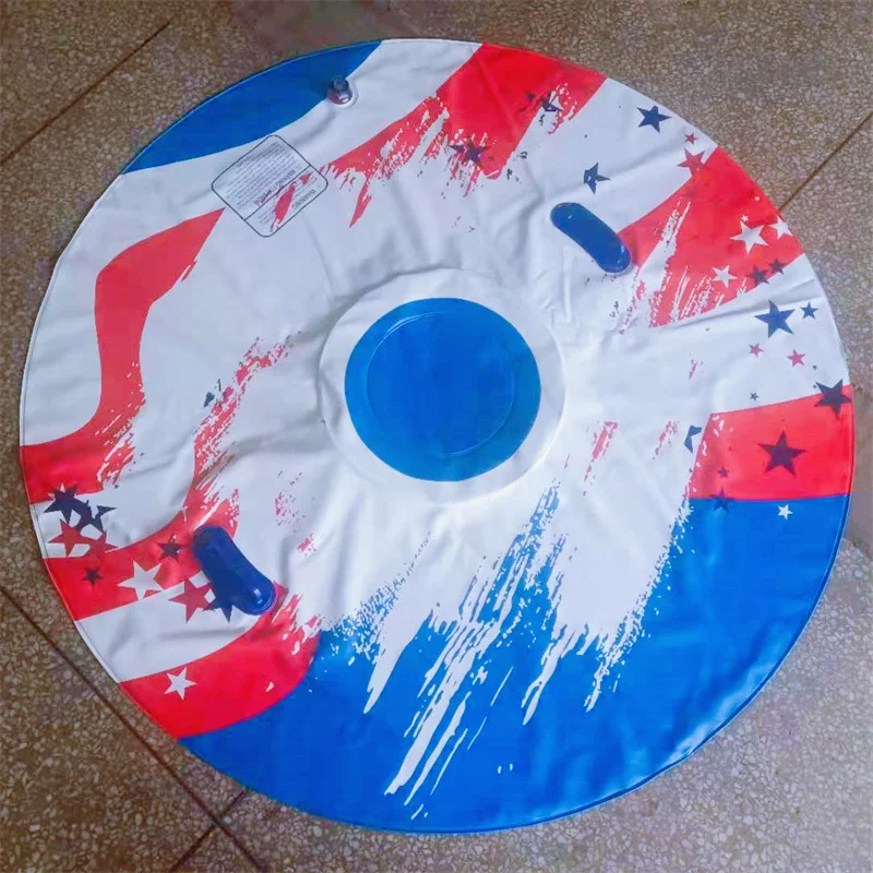 Factory sale thicken PVC waterproof inflated ski tube winter snow mountain skiing inflatable adult kids snow tube with handle