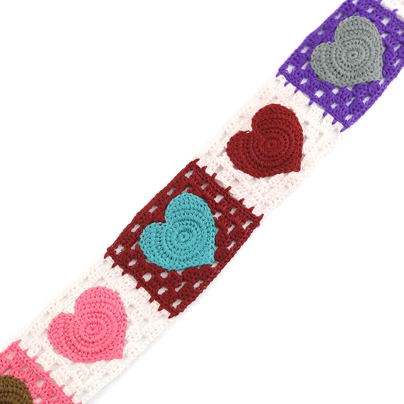 Multi-color machine-made crochet lace trimming heart embroidery Trimming for clothing dress