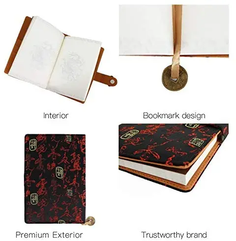 Exquisite Dragon Notebook Chinese Yun Brocade Notebook Silk Hardcover Diary Journal Sketchbook Travel and Thought Blank Book