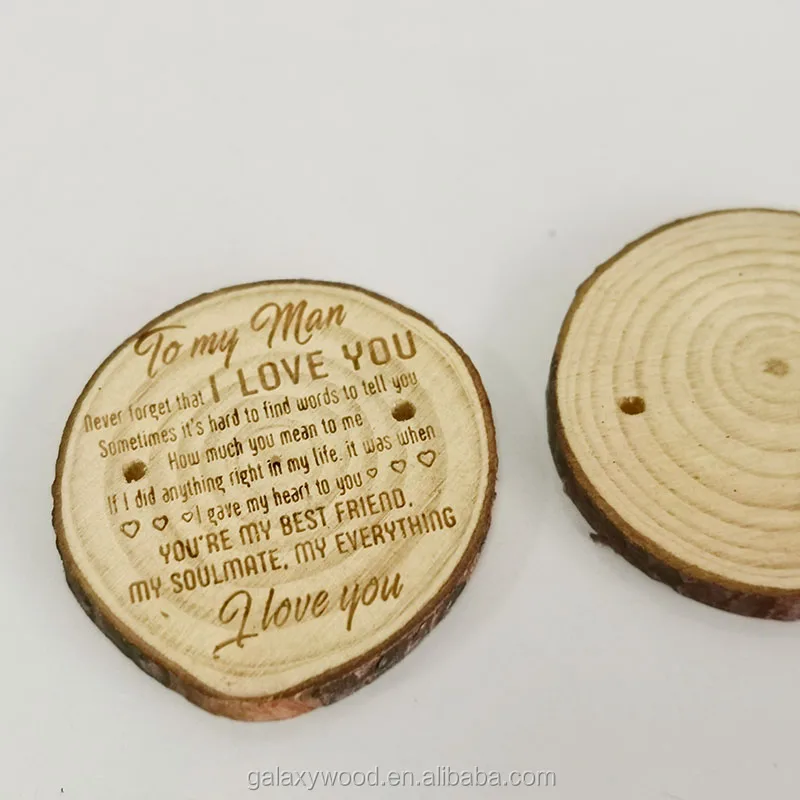 wholesale engraved logo  Craft Natural  thin Wood Slices for Christmas Wedding Ornament