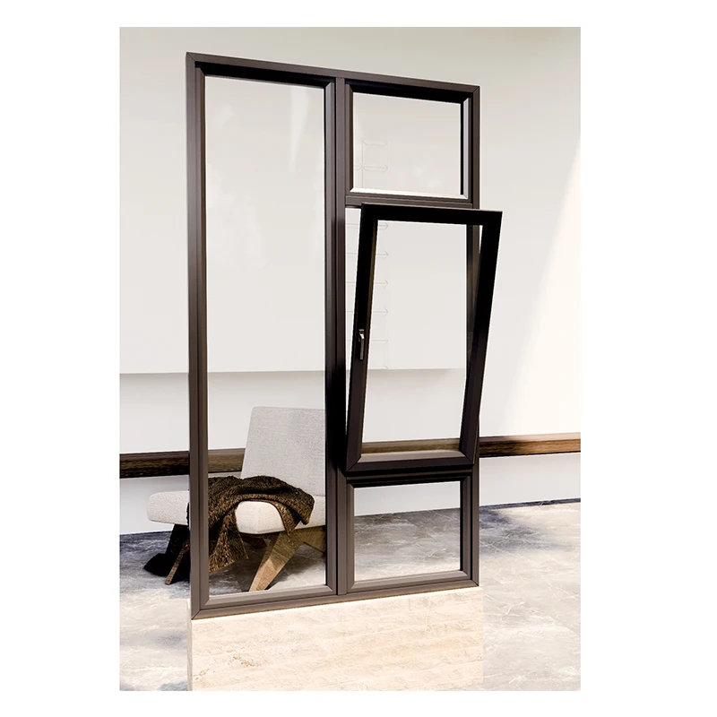 2023 новейший французский дизайн рамка с порошковым покрытием из алюминиевого сплава двойное закаленное стекло створчатое окно