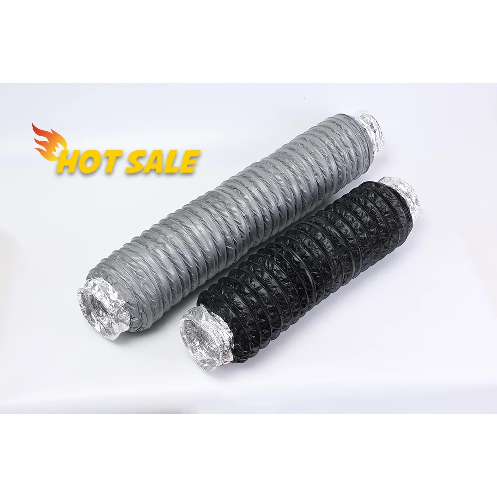 High Degree Flexibility Aluminum PVC Composite HVAC Systems Flexible Duct Exhaust Silencer Pipes