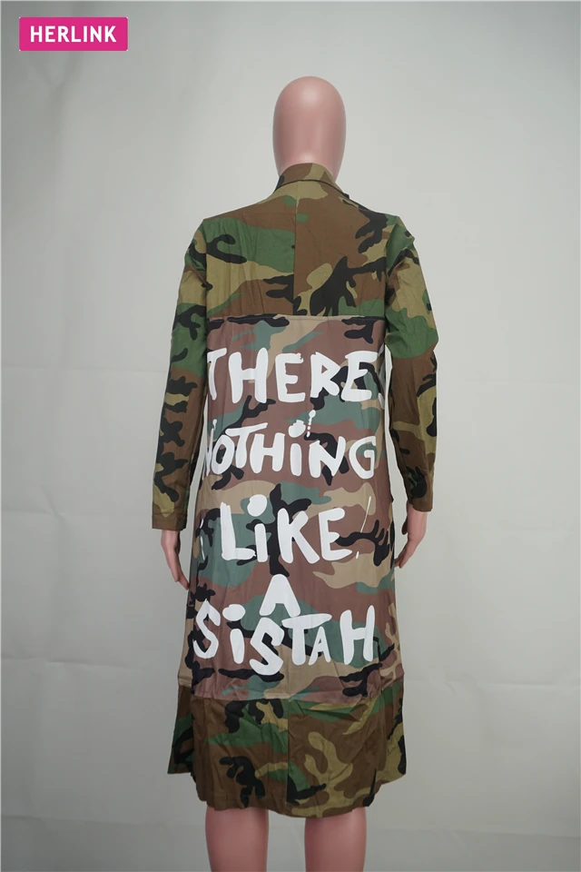 Женская камуфляжная длинная куртка, модная Осенняя камуфляжная куртка H2695, лидер продаж 2022