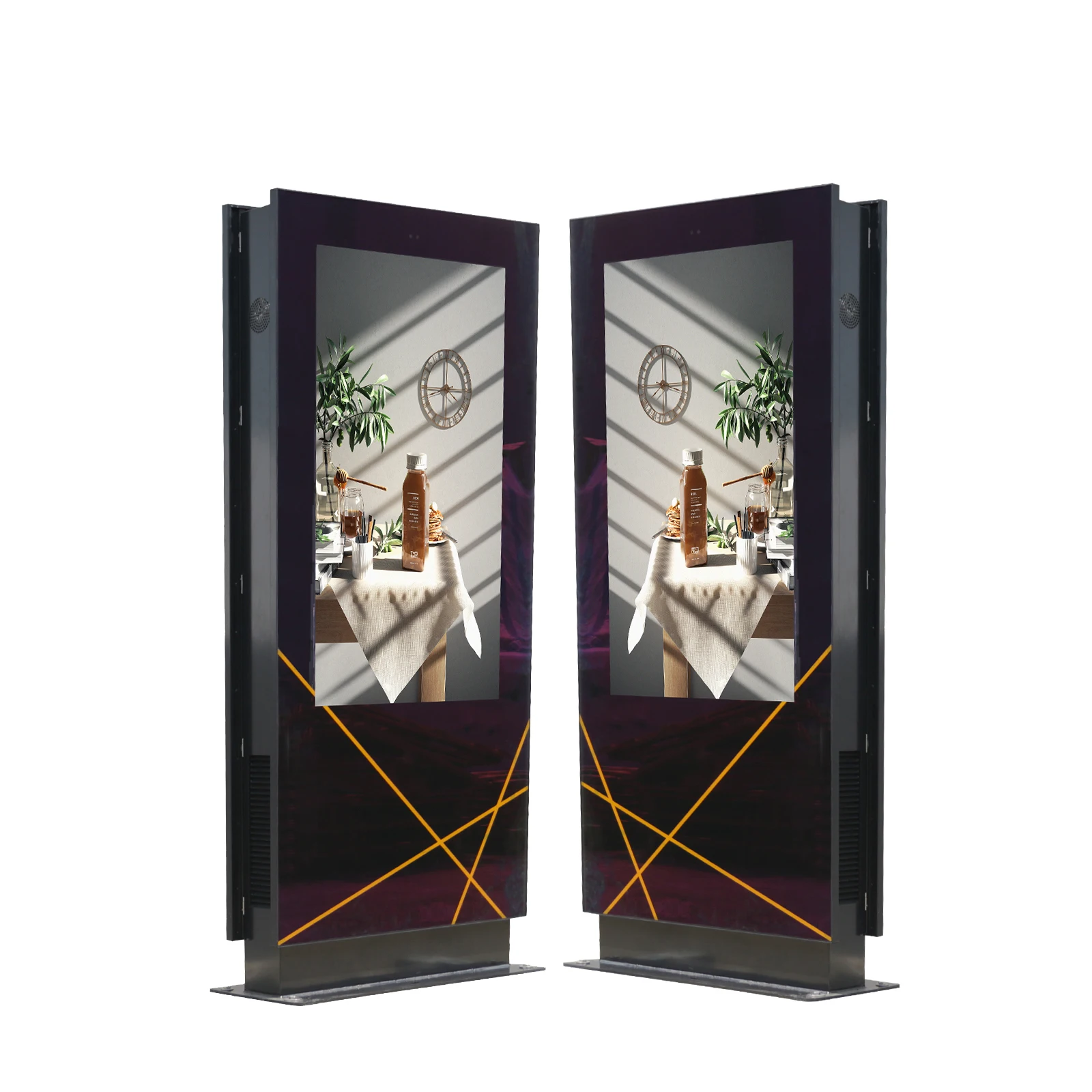 High Brightness 3000nits 4K OMC/CMS System Outdoor Kiosk Advertising LCD Screen Display Standee with Touch Totem Digital Signage