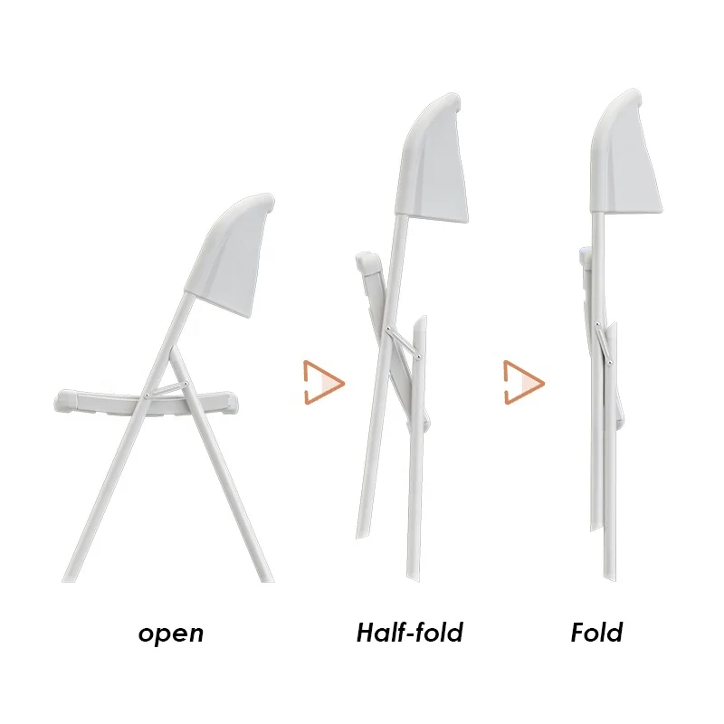 Benjia 45*40*88cm Wholesale price portable folding chairs high quality white plastic folding chairs for sale