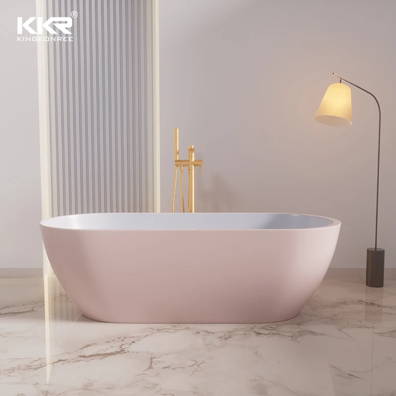 Popular pure black Moon desgin freestanding bathtubs Hot Sale Solid Surface Bathtub Freestanding Bath Tub