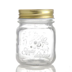 Manufacturer wholesale glass carved honey jar canned pickles canned peach embossed pattern to sample processing custom