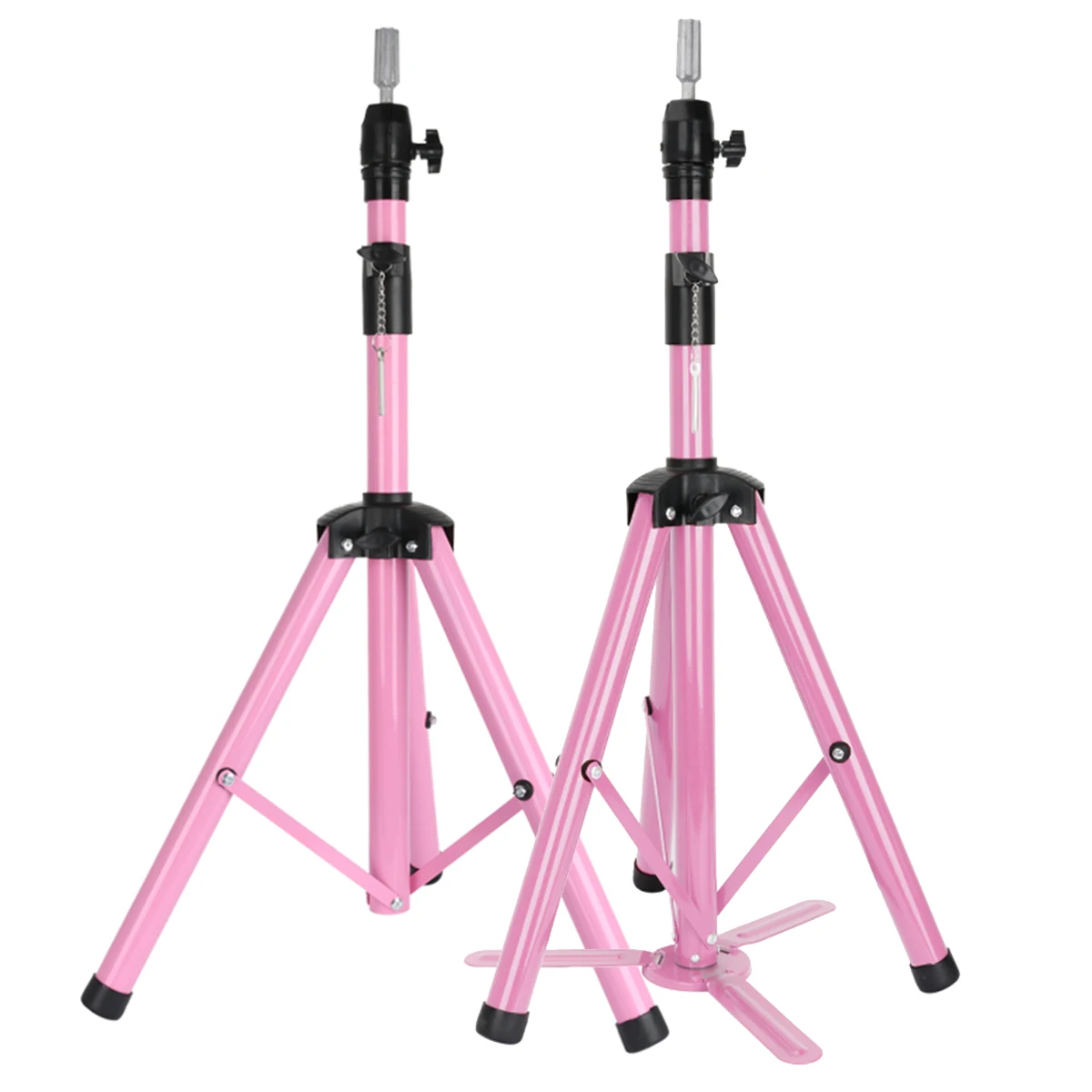 Wig Stands Adjustable Long Tripod Stand Holder Mannequin Head Tripod Hairdressing Training Head stand Hair Tools Accessories