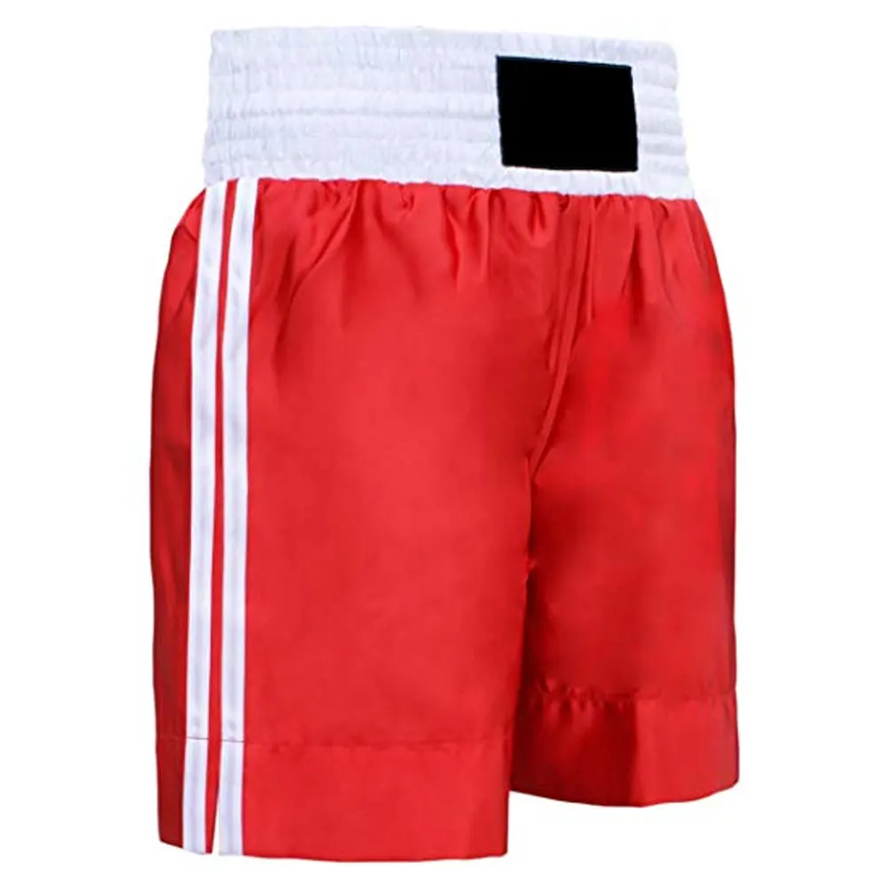 Classic striped style custom red and white boxing shorts for training