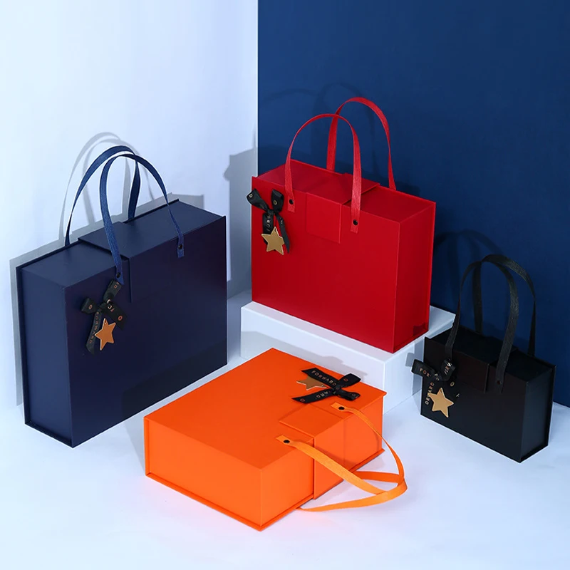 Custom Logo Blank Paper Cardboard Packaging Boite Cadeau White And Black Large Gift Box With Magnetic Closure Lid