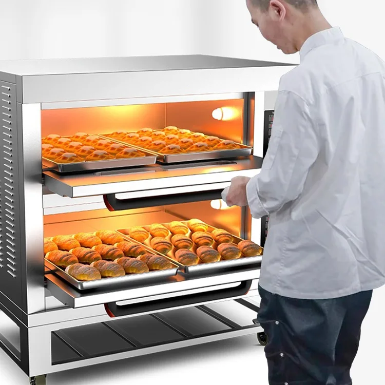1 deck 2 trays gas baking oven for sale commercial pizza oven digital panel smart control deck oven for sale