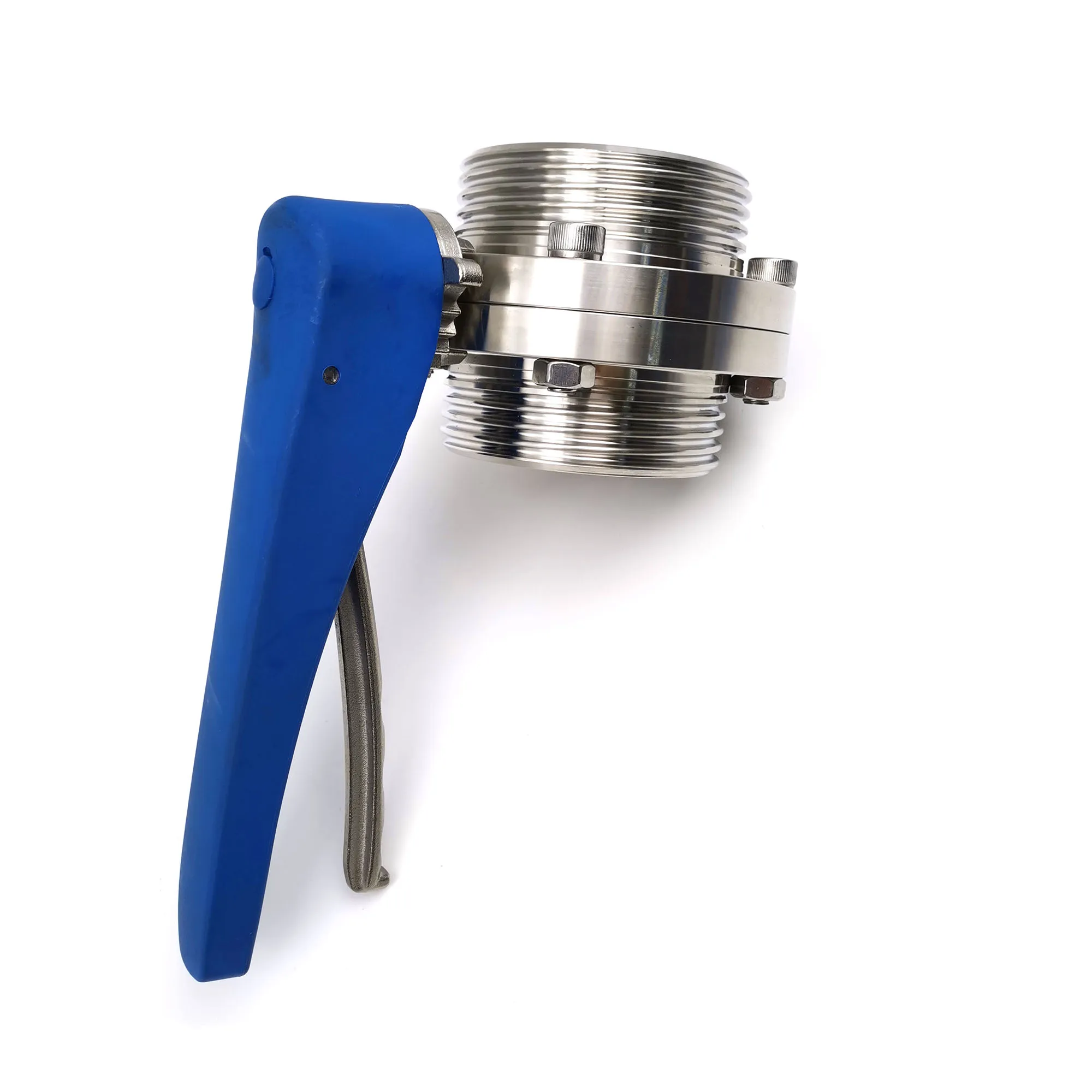 Dairy Stainless Steel RJT Male Thread End butterfly valve with muti-position handle