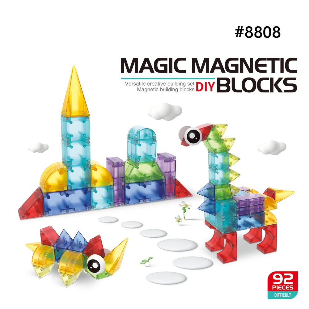 DIY Construction Magnetic Cube Toy for Kids Magnetic Tiles Magnetic Block Set Plastic and Magnet Toy Set