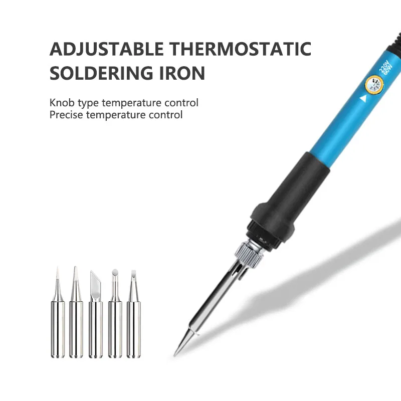 Euro 220V replaceable soldering tip 5 pcs, adjustable temperature electric soldering iron kit, soldering pen repair tool