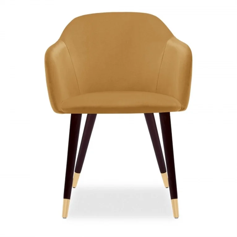 Hot selling Armchair Velvet Accent Velvet Dining Room Chairs Yellow Gold Grey Metal Leg Velvet Chair with arm