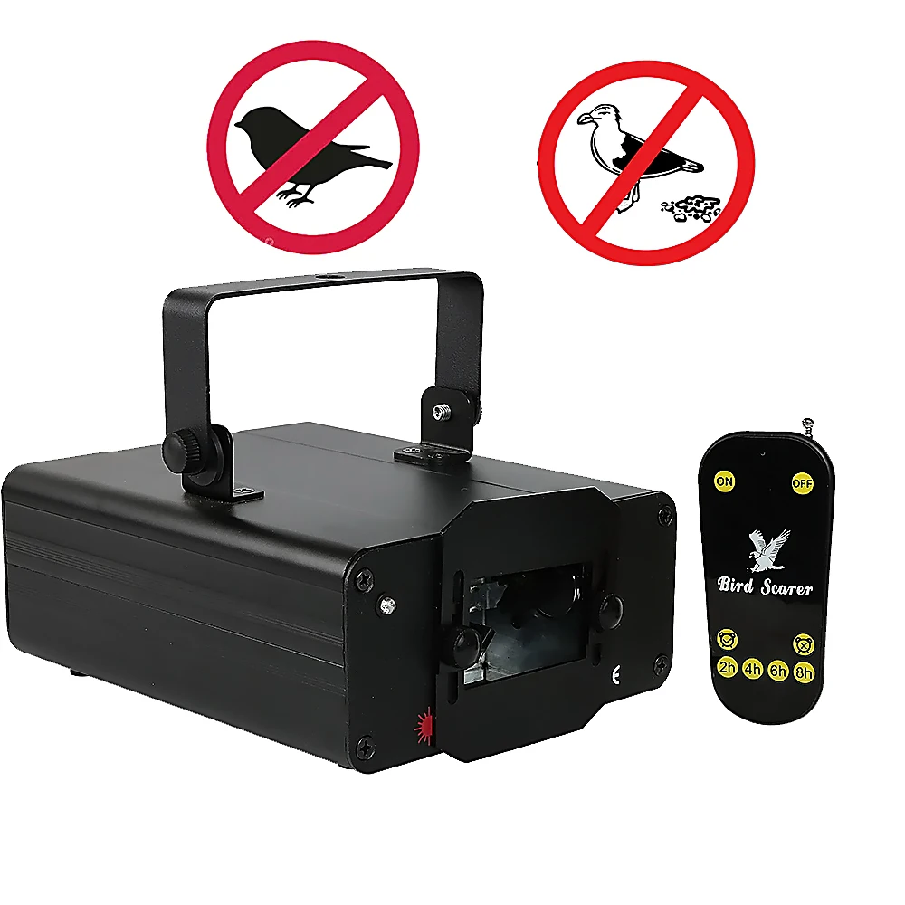 Direct sale 60 Degree Rotation Friendly Drive away Bird Waterproof Bird Scares Laser Lights for Indoor with RF Timer Remote