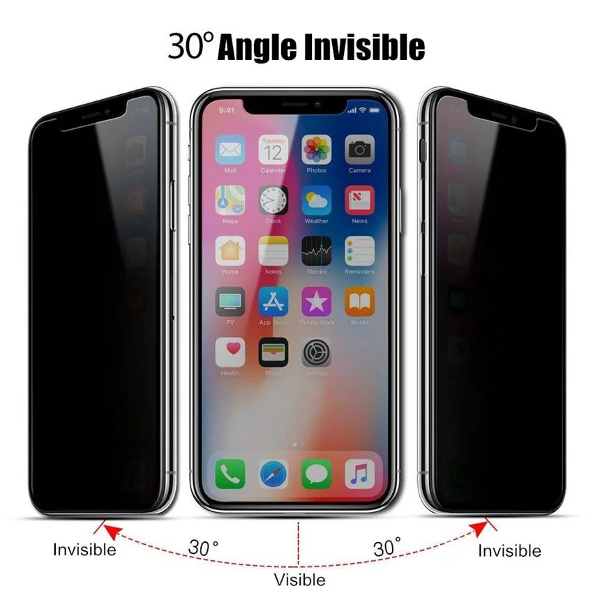 Лидер продаж Amazon антишпионское закаленное стекло Защита экрана для Iphone 11 12 13 Pro Max Xs Xr X