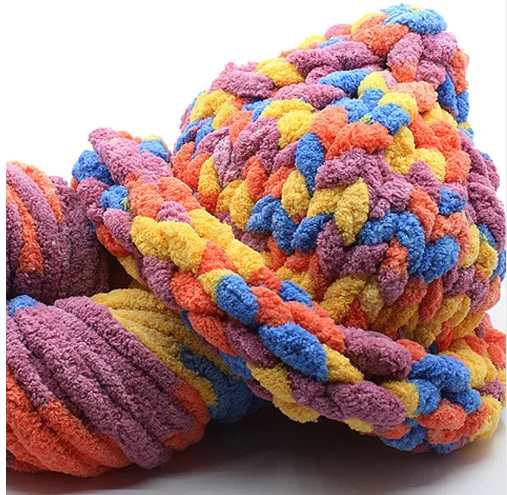 Hot sale 100% Polyester chenille chunky thick yarn for arm knitting