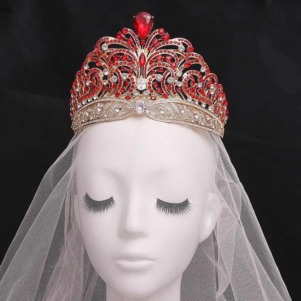 Wholesale Big Round Pageant Tiara Crowns Beauty Miss World Universe Tiara Pageant Zircon Crowns For Queens