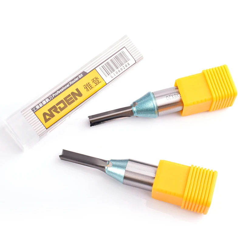 Arden 1/2 Shank 6mm 8mm Cnc Router Bits Diamond Carbide Tct 3 Flute Straight Groove Wood Cutting Milling Cutter