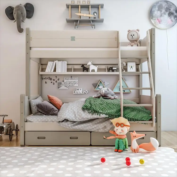 
Accept Custom Combination Bunk Bed Manufacturer Kids Children Wood Bunk Bed 