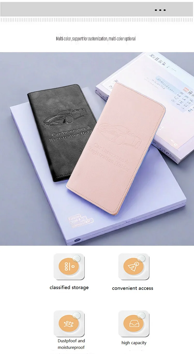 RFID Anti-Theft Multifunctional Waterproof Handheld Document Bag Long Travel Passport Jacket Wallet Swipe Card Certificate