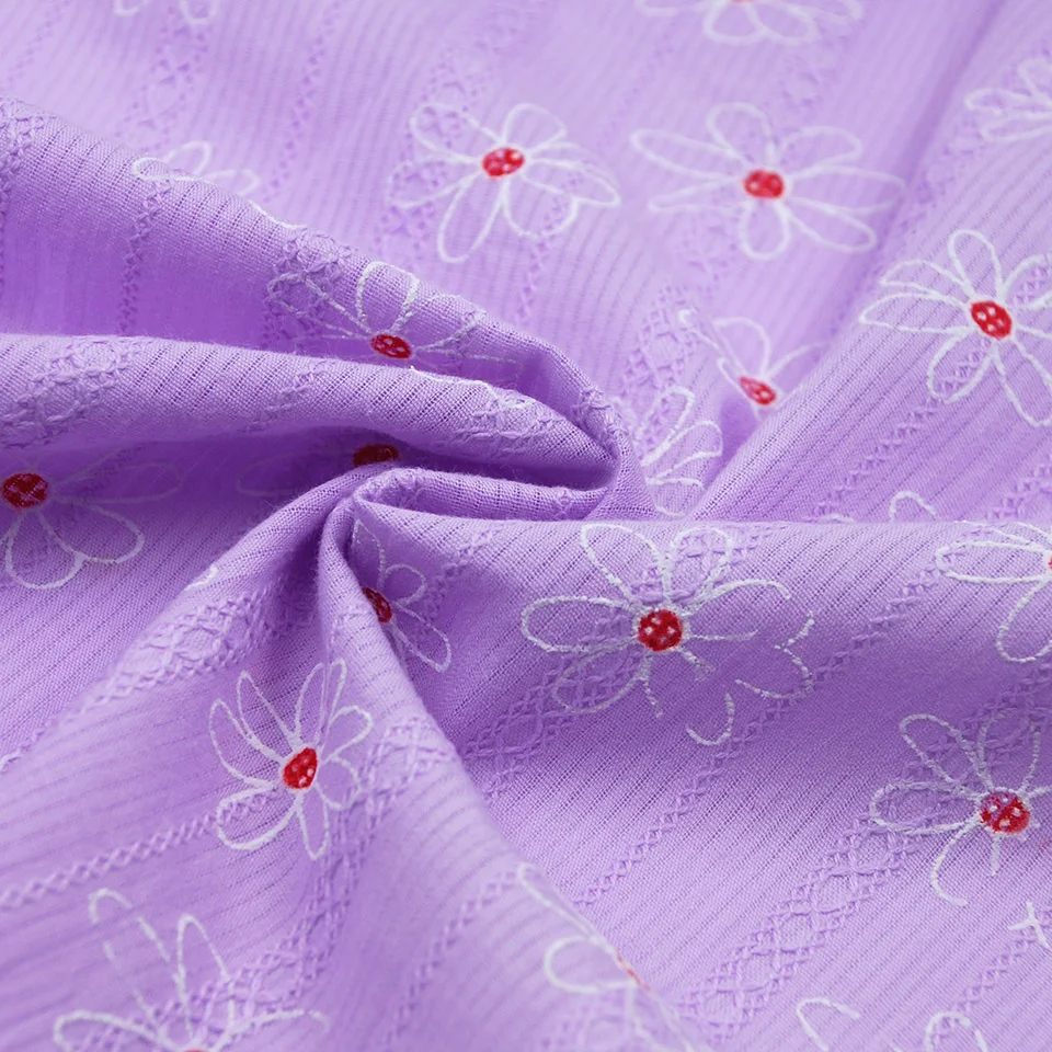 Wholesale high quality woven kids flower digital jacquard 100% cotton floral print fabric