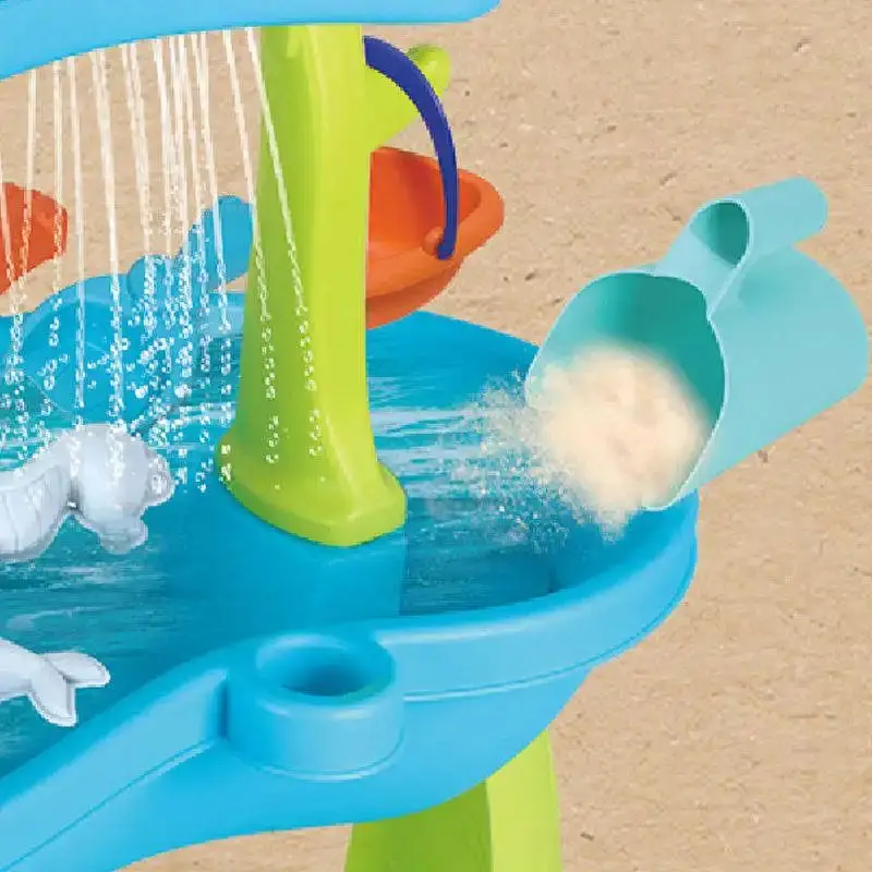 Toddlers Outdoor Sand Water Plastic Sensory Summer Activity Big Water Beach Sand Playing Table Toys Set for Kids