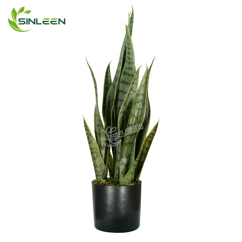 Маленький горшок Sansevieria искусственный высокое качество украшение для интерьера помещений офиса змея искусственное растение