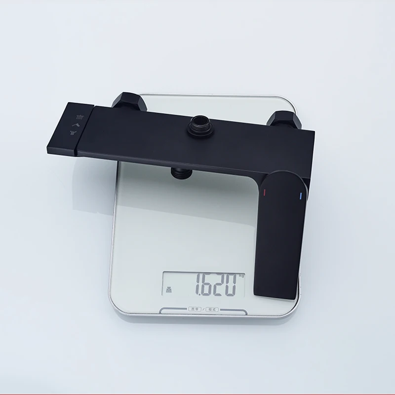 Matt black thermostatic shower system stainless steel 304 bathroom rain shower set mixer column