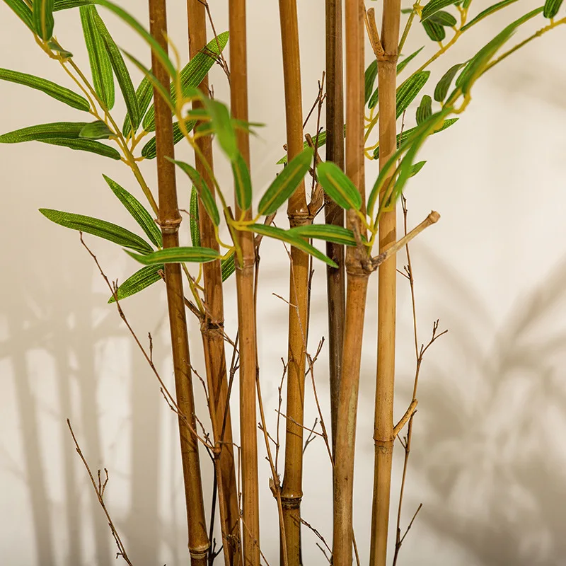 SZ Small artificial bamboo tree potted plants home decor bamboo tree plant indoor faux silk bamboo tree 8ft for whole sale