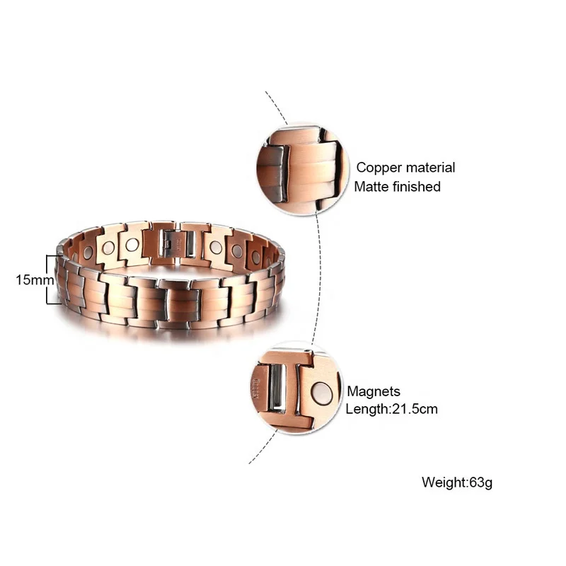 9142 High Quality Popular Red Magnetic Copper Magnet Bracelet 4 Styles Friendship Bracelet For Men