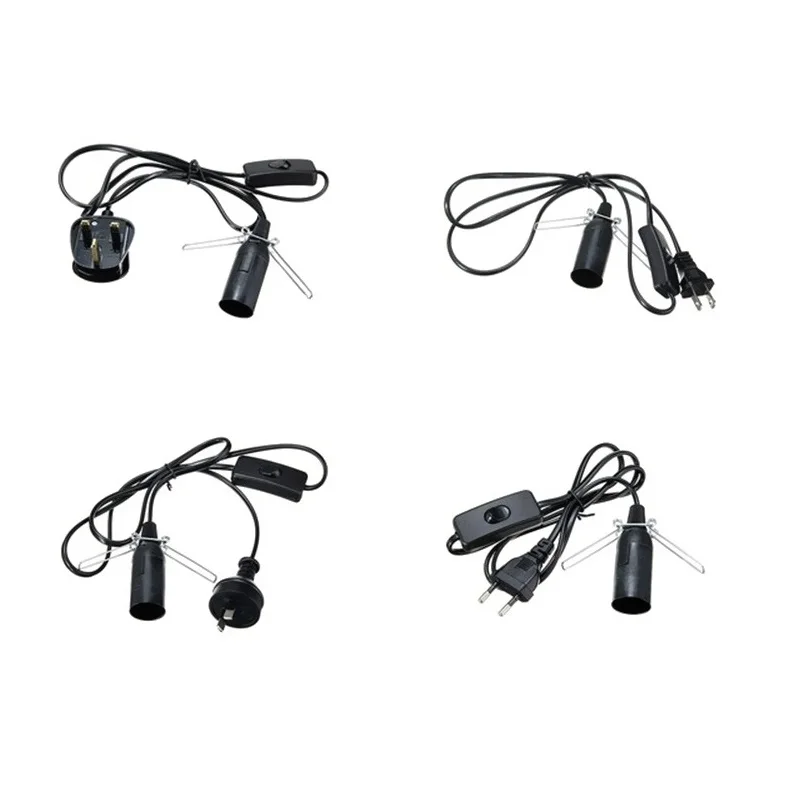 E14 Lamp Base Himalayan Salt Lamp Holder PVC 1M 1.5M 1.8M 2M Electric Dimmer Cable Switch Plug Socket White / Black