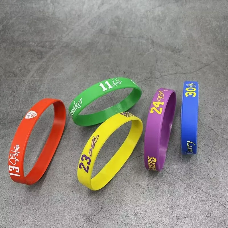 Wholesale custom logo silicone wristband fashion blue debossed silicone rubber bracelet for sporty