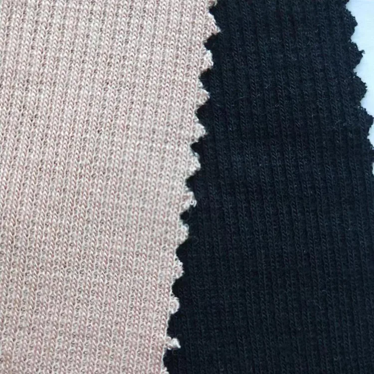 Hot selling can make spring clothes viscose spandex 2*2 rib fabric  recommend