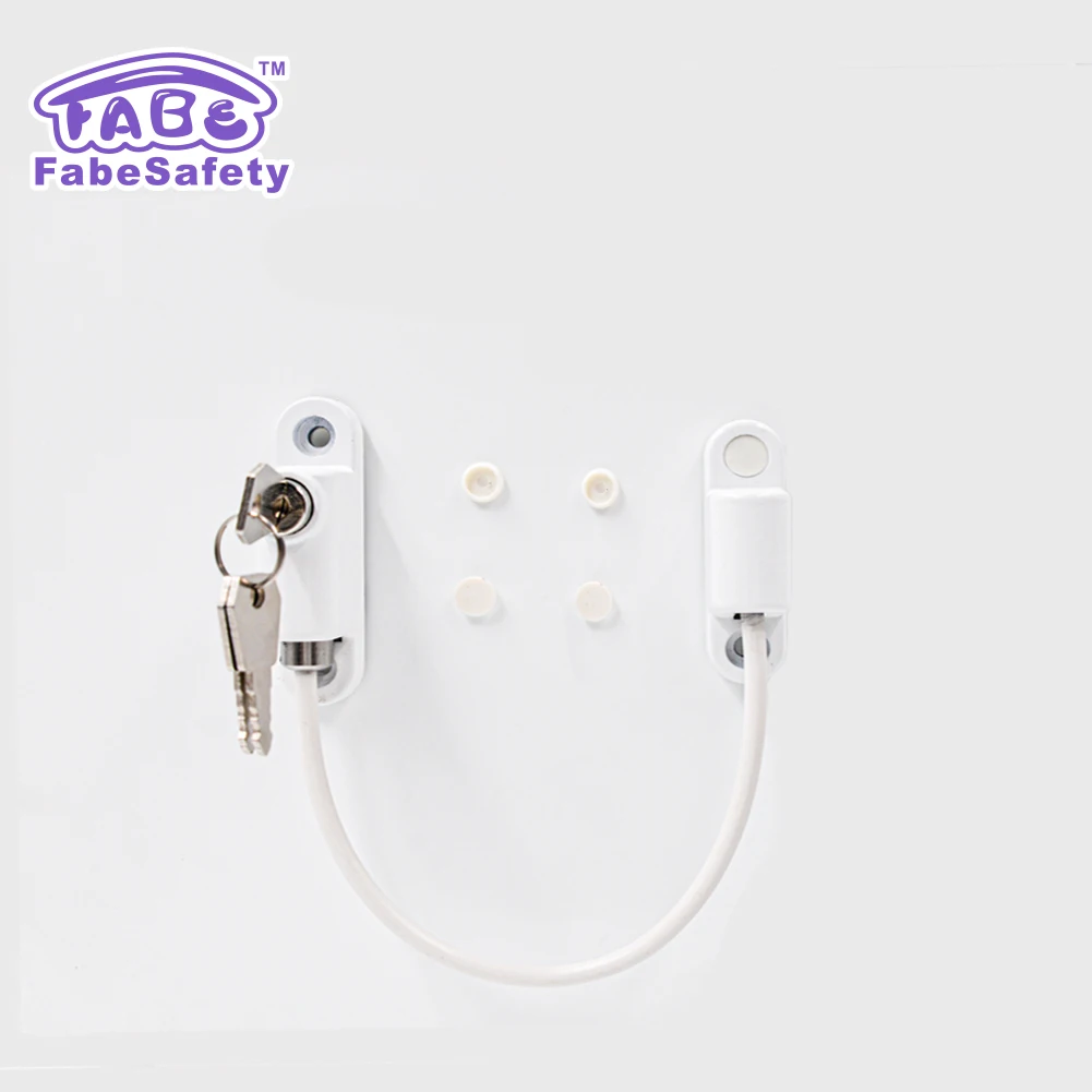 2020 FabeSafety HOT sell Child Casement uPVC Cable Window Restrictor. Child Safety Lock. Used On Windows & Doors - White