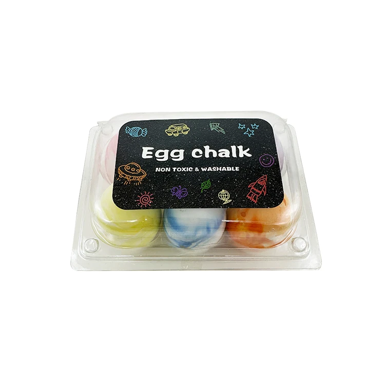 kids outdoor fun toy 6pk marble color egg chalk sidewalk