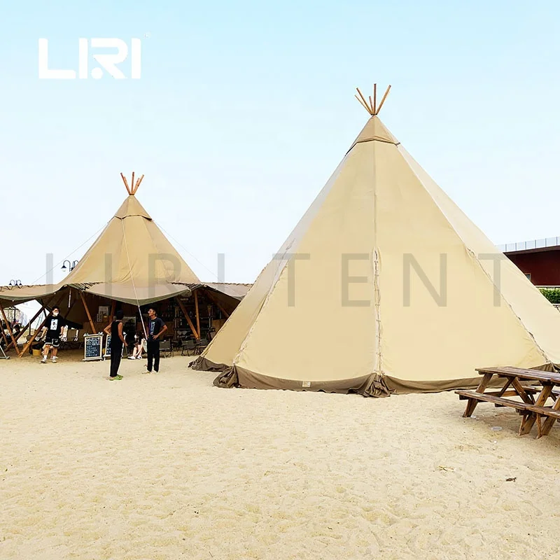 Сверхмощный открытый вигвам Тип парусиновая пляжная Солнцезащитная палатка для кофейни напитков