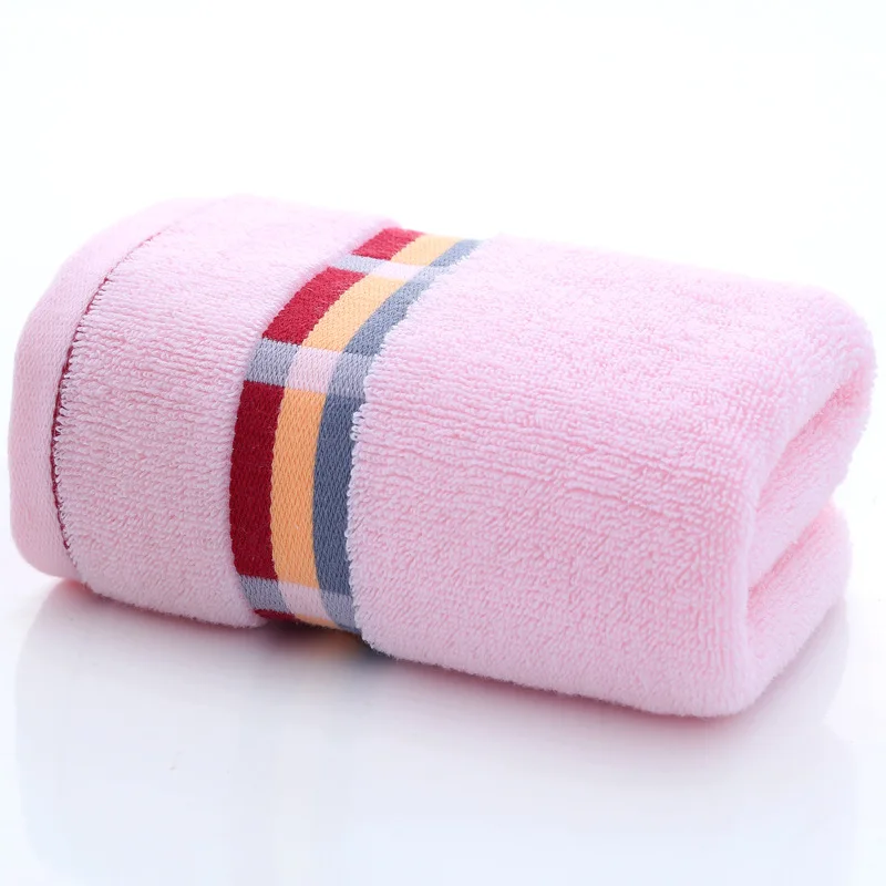 
Wholesale soild color soft comfortable absorbent custom logo striped facial towel 