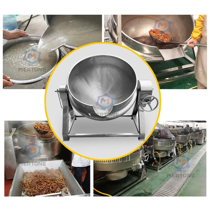 Jacketed Vessel Commercial Industrial Heating Pot With Stirrer Steam Cooking Kettle With Agitator