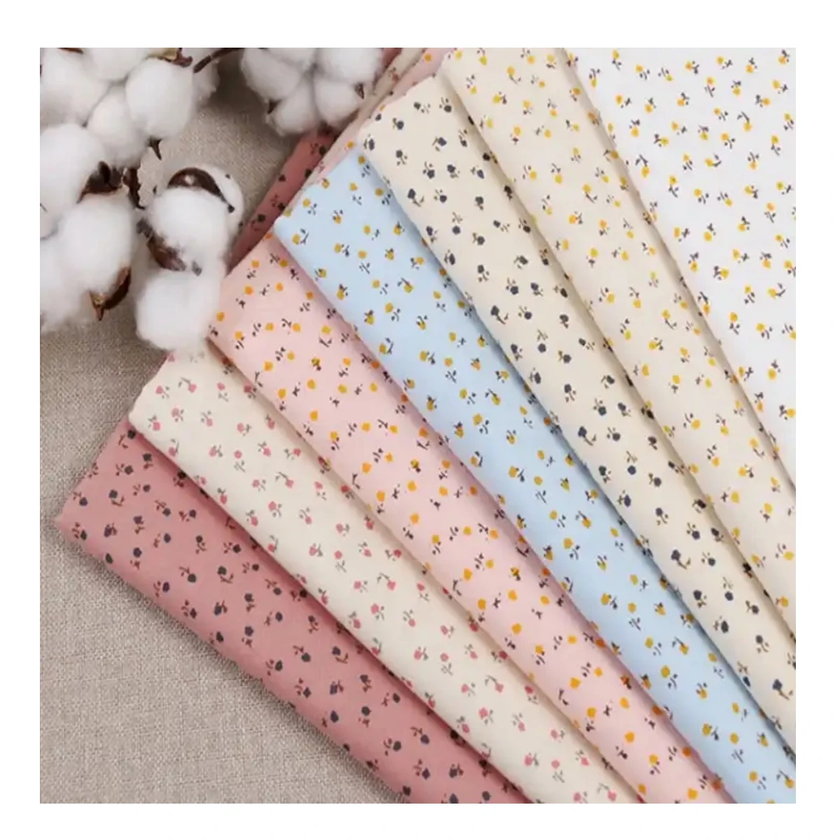 Wholesale small order plain custom 100% cotton floral printed fabric for clothes