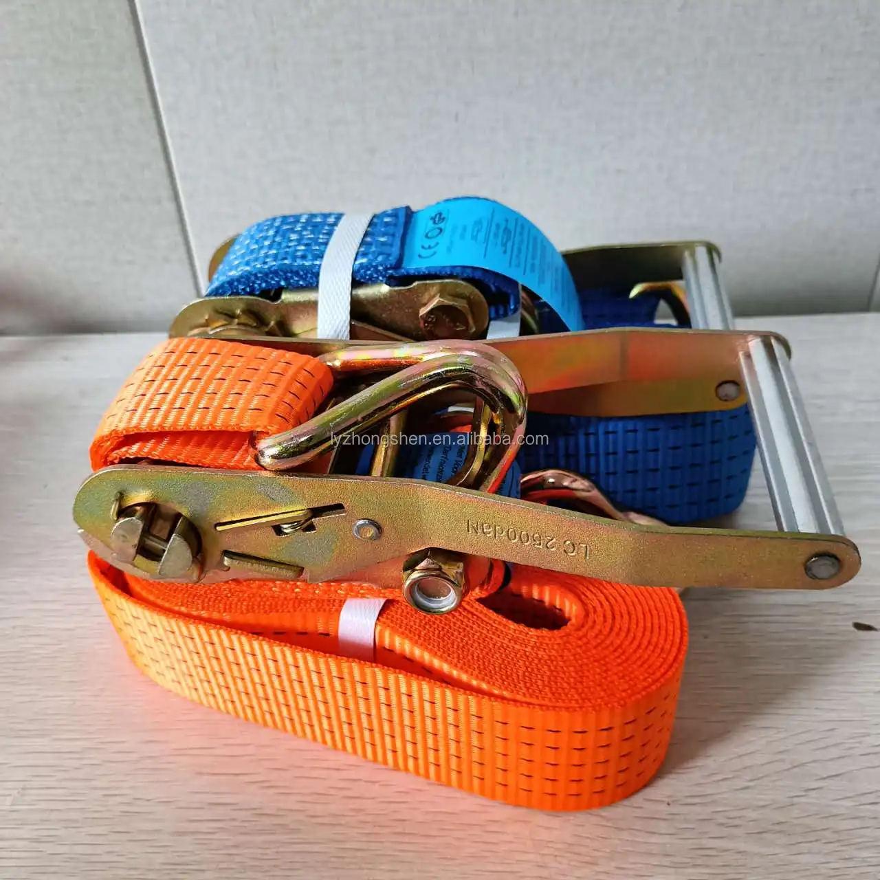Heavy duty  50 mm 5000 kg polyester ratchet cargo straps ratchet tie down cargo lashing belts