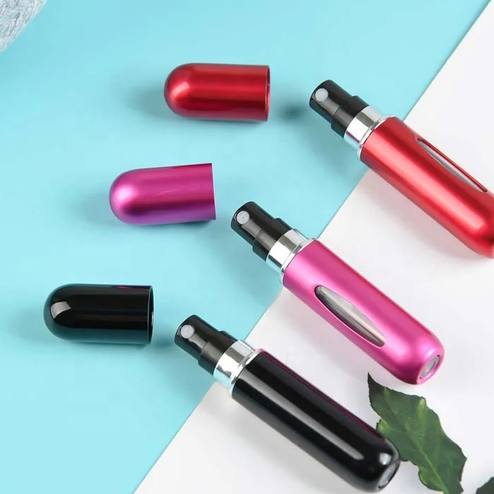 
Portable 5ml Small Mini Travel Aluminium Refillable Perfume Atomizer Spray Bottle 