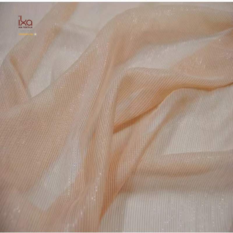 Luxurious Purple Gold and Silver 100% Pure Plain Silk Chiffon Fabric Black White Khaki Fuchsia Floral Pink Colorful Metallic