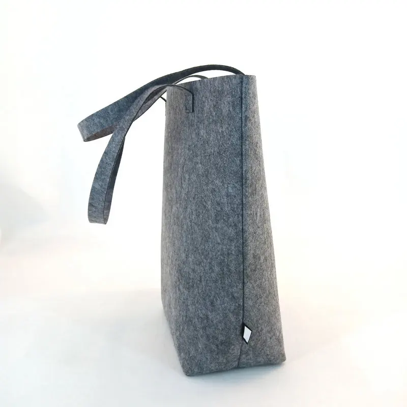 Fashion promotional recycled felt bag custom logo ladies shoulder bag shopping bag